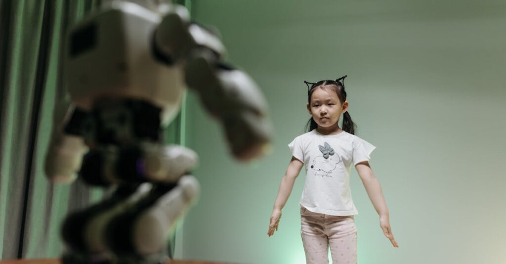 AIとブログを活用して自由に教材を作成し未来を切り開く姿を描いたイメージ